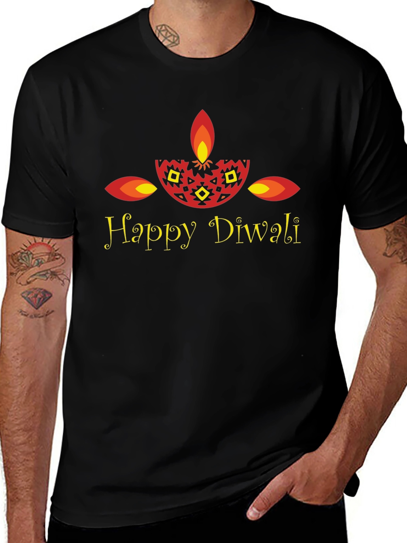 Happy Diwali Black T-Shirt
