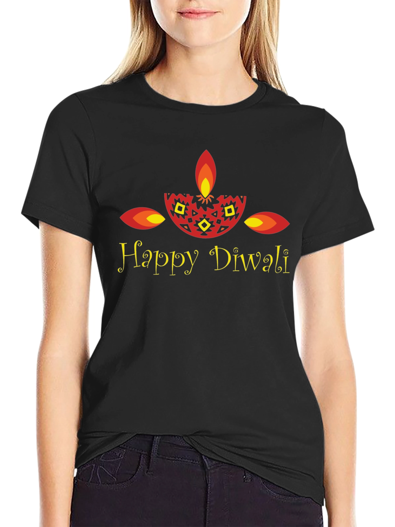 Happy Diwali Black T-Shirt