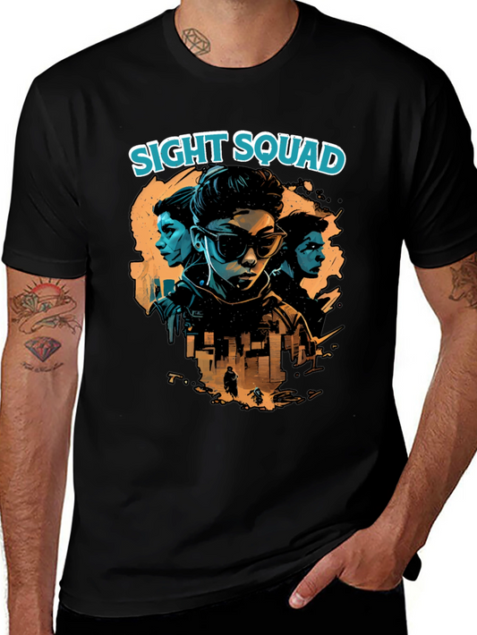 Sight Squad Graphic Print T-Shirt - Black