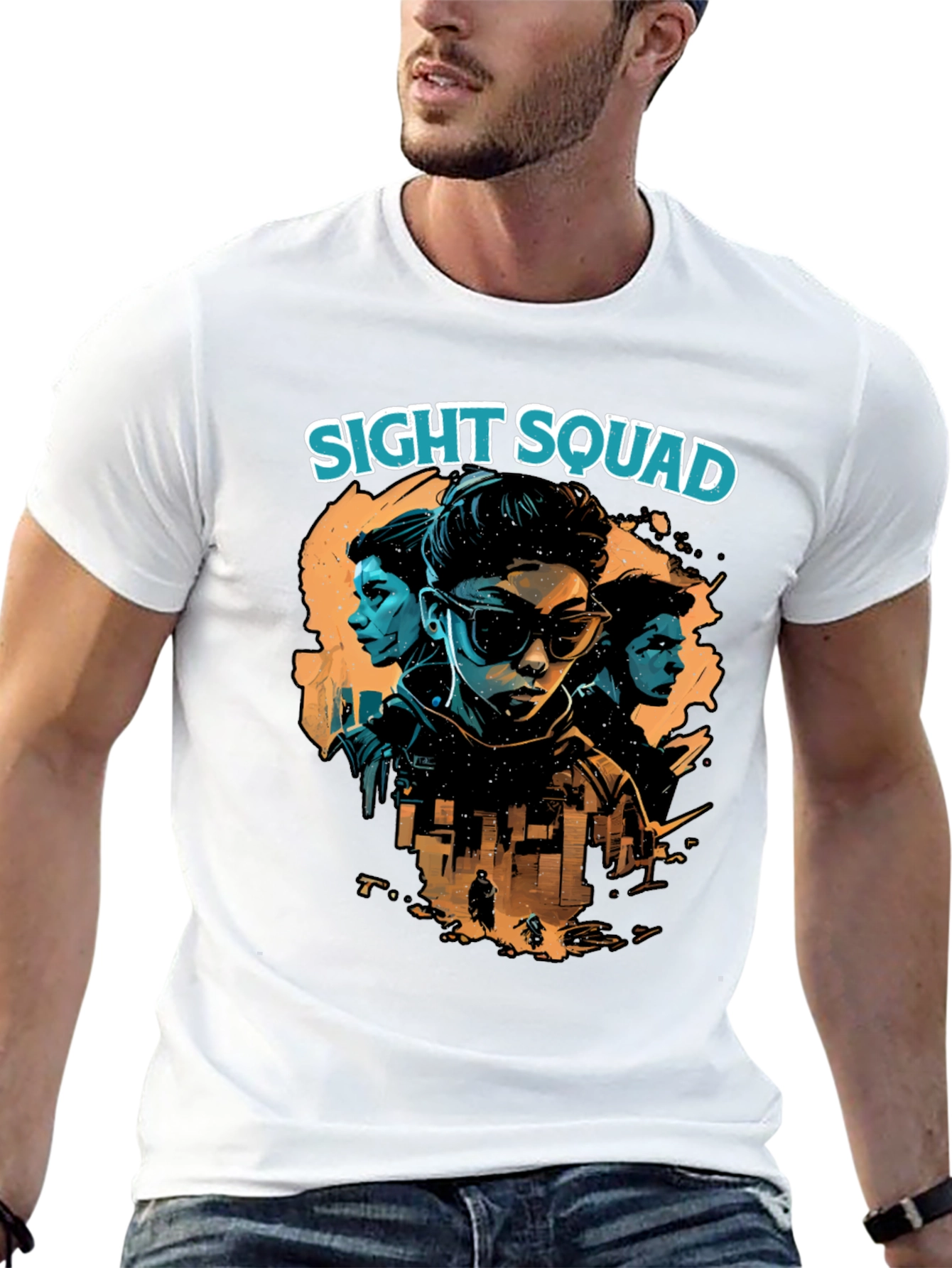 Sight Squad Graphic Print T-Shirt - Black