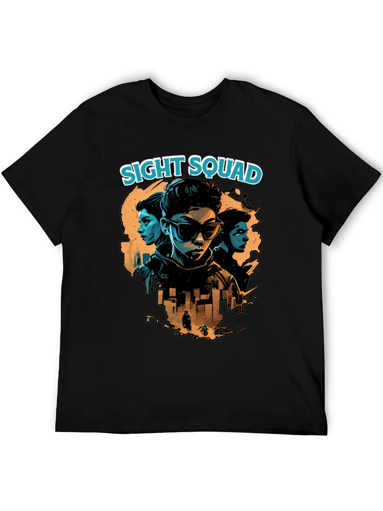 Sight Squad Graphic Print T-Shirt - Black