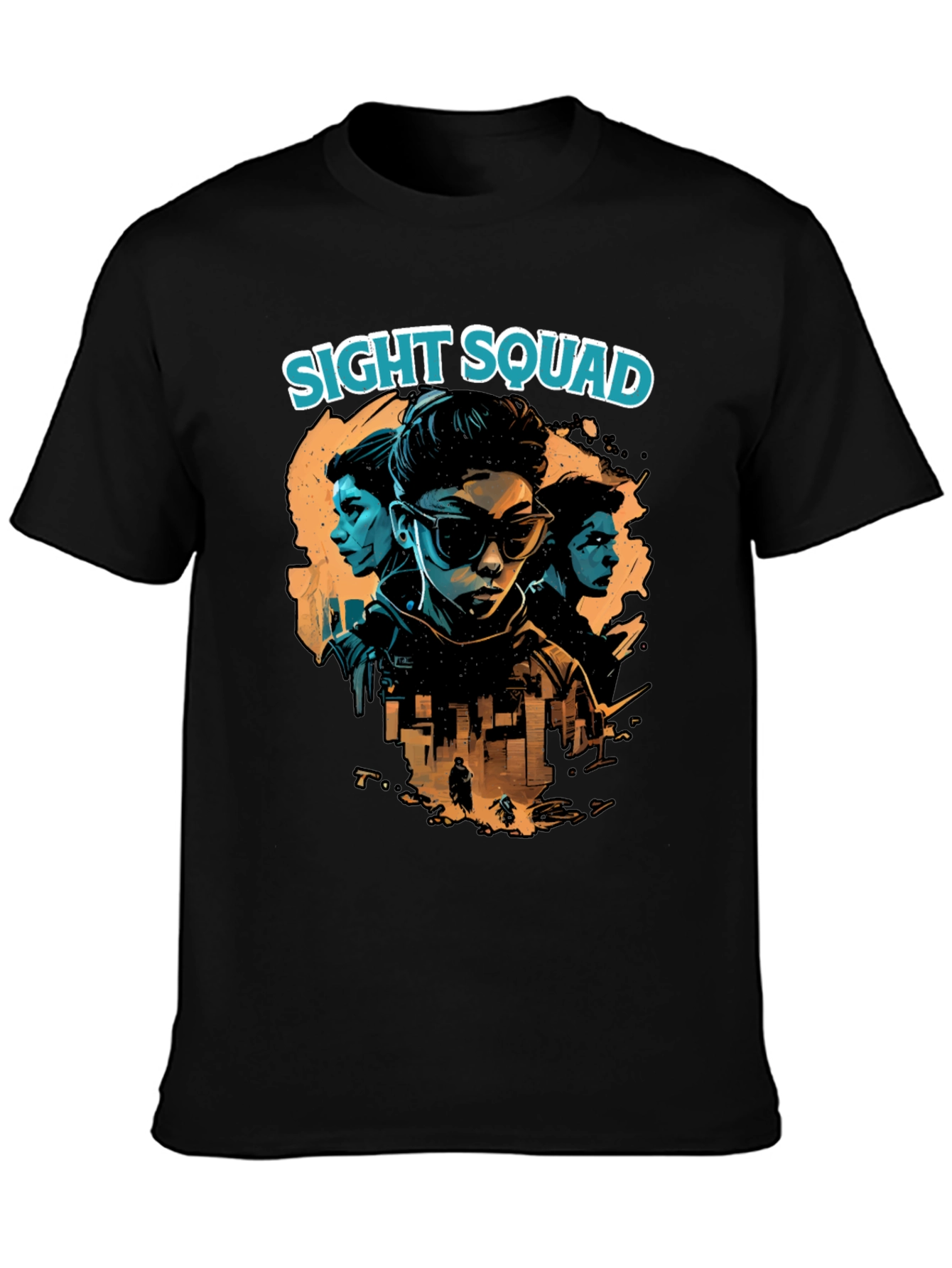Sight Squad Graphic Print T-Shirt - Black