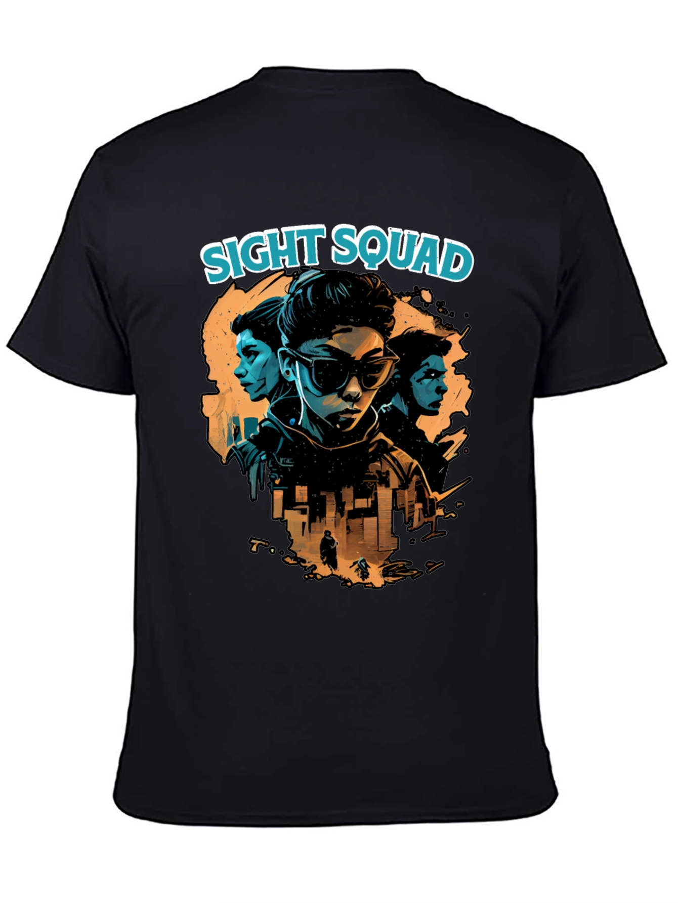 Sight Squad Graphic Print T-Shirt - Black