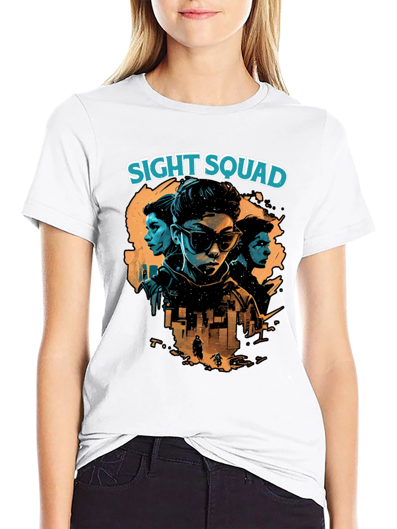 Sight Squad Graphic Print T-Shirt - Black
