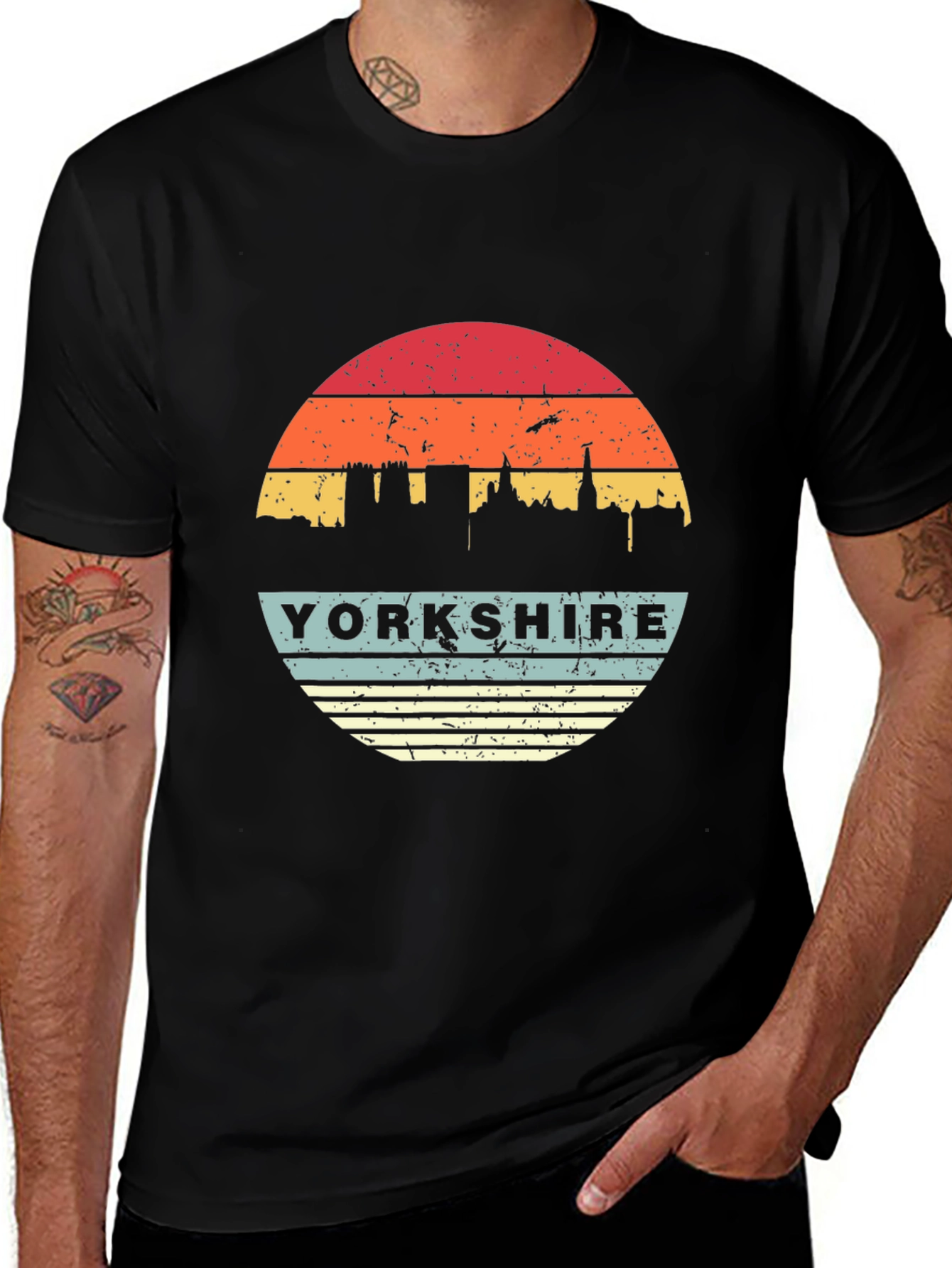 Yorkshire Retro Sunset Graphic T-Shirt
