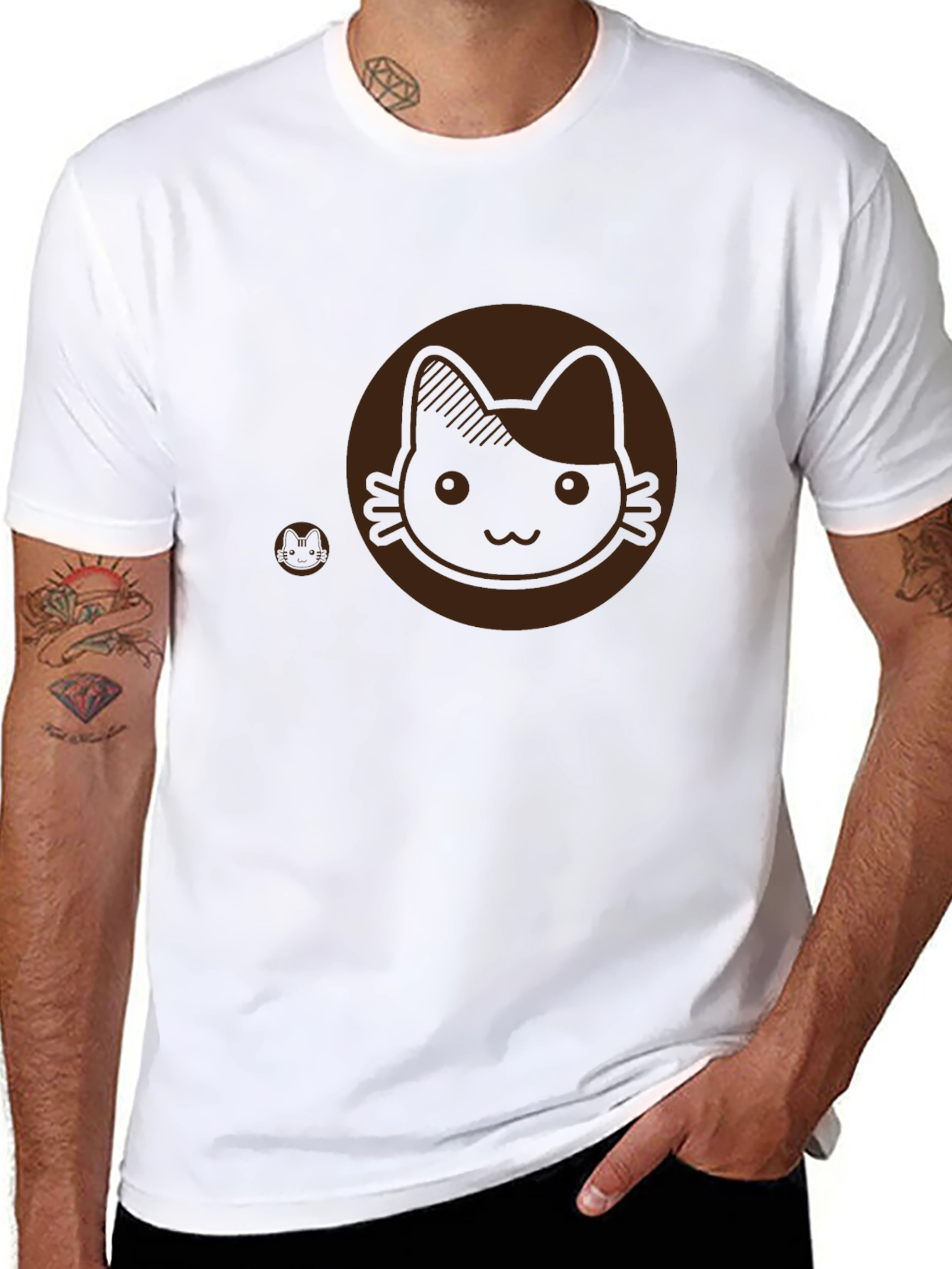 Cute Cat Graphic Tee - Soft Cotton Blend