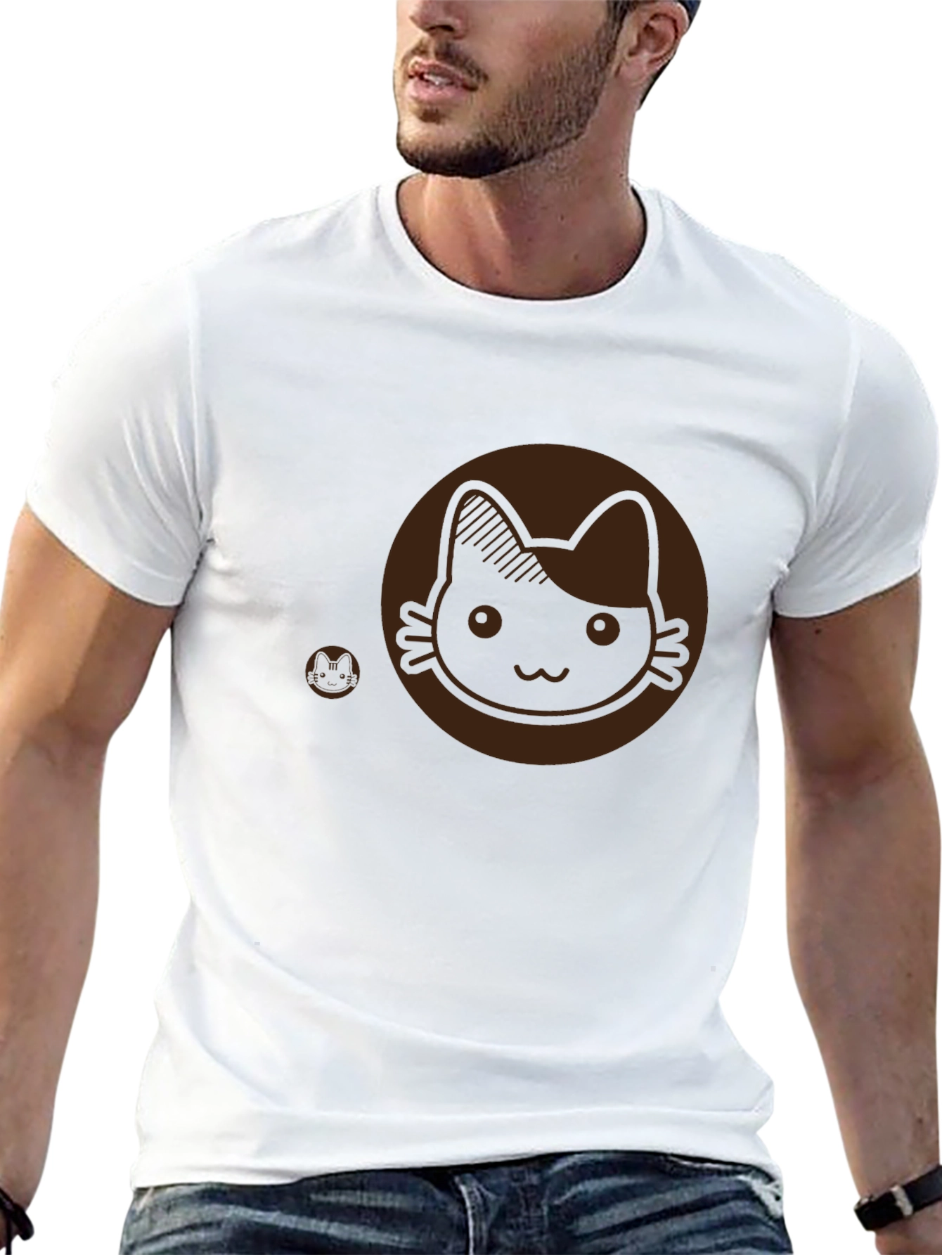 Cute Cat Graphic Tee - Soft Cotton Blend