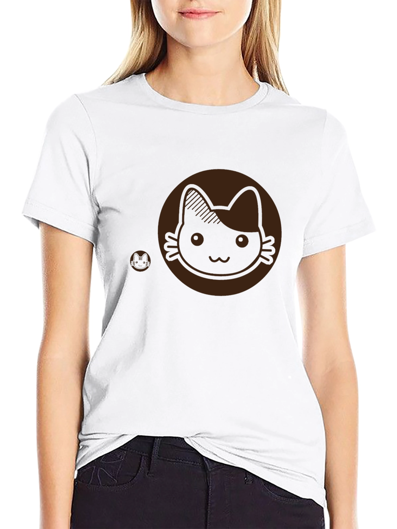 Cute Cat Graphic Tee - Soft Cotton Blend