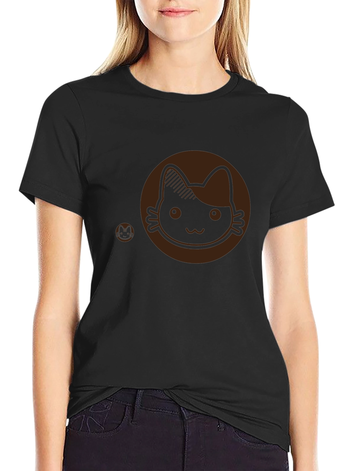 Cute Cat Graphic Tee - Soft Cotton Blend