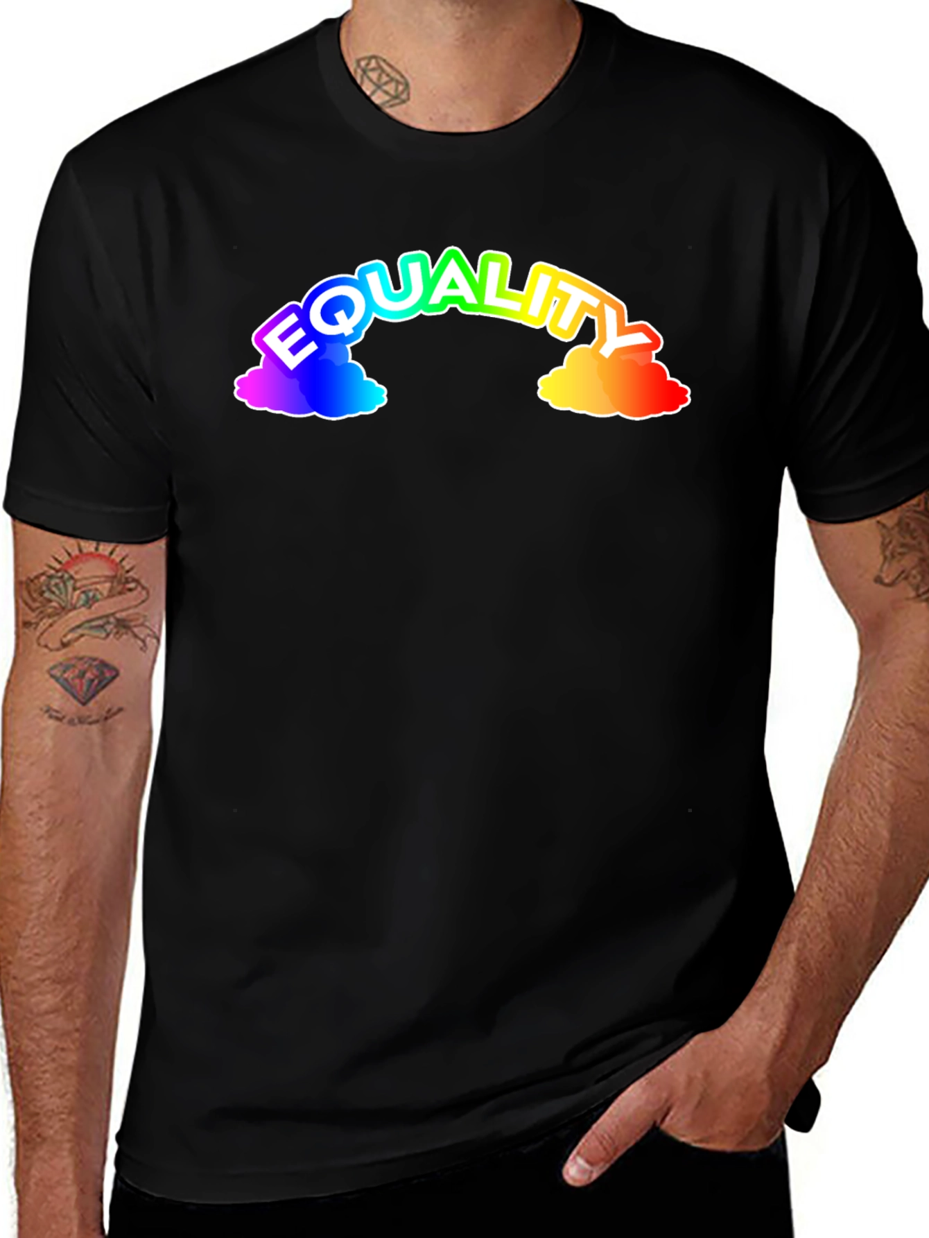 Equality Rainbow Graphic Tee - Black