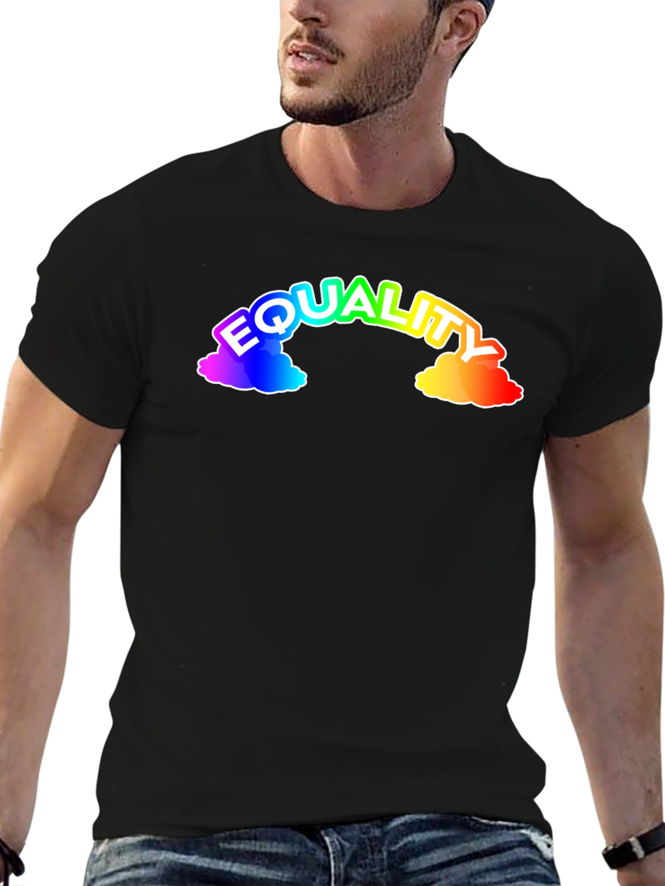Equality Rainbow Graphic Tee - Black