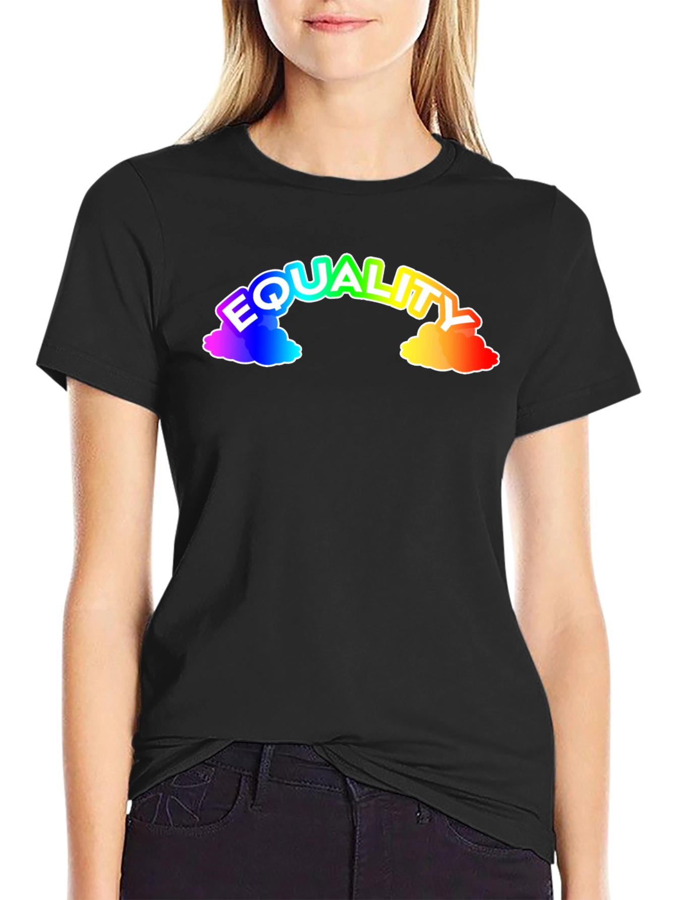 Equality Rainbow Graphic Tee - Black