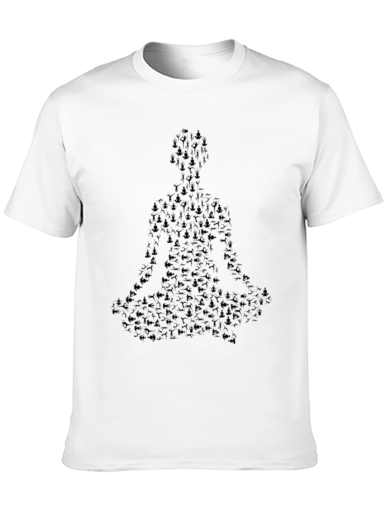 Yoga Pose Silhouette Graphic T-Shirt - Black