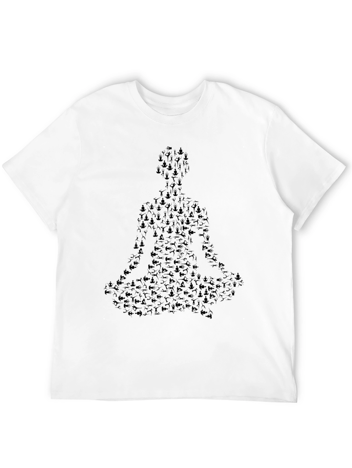 Yoga Pose Silhouette Graphic T-Shirt - Black