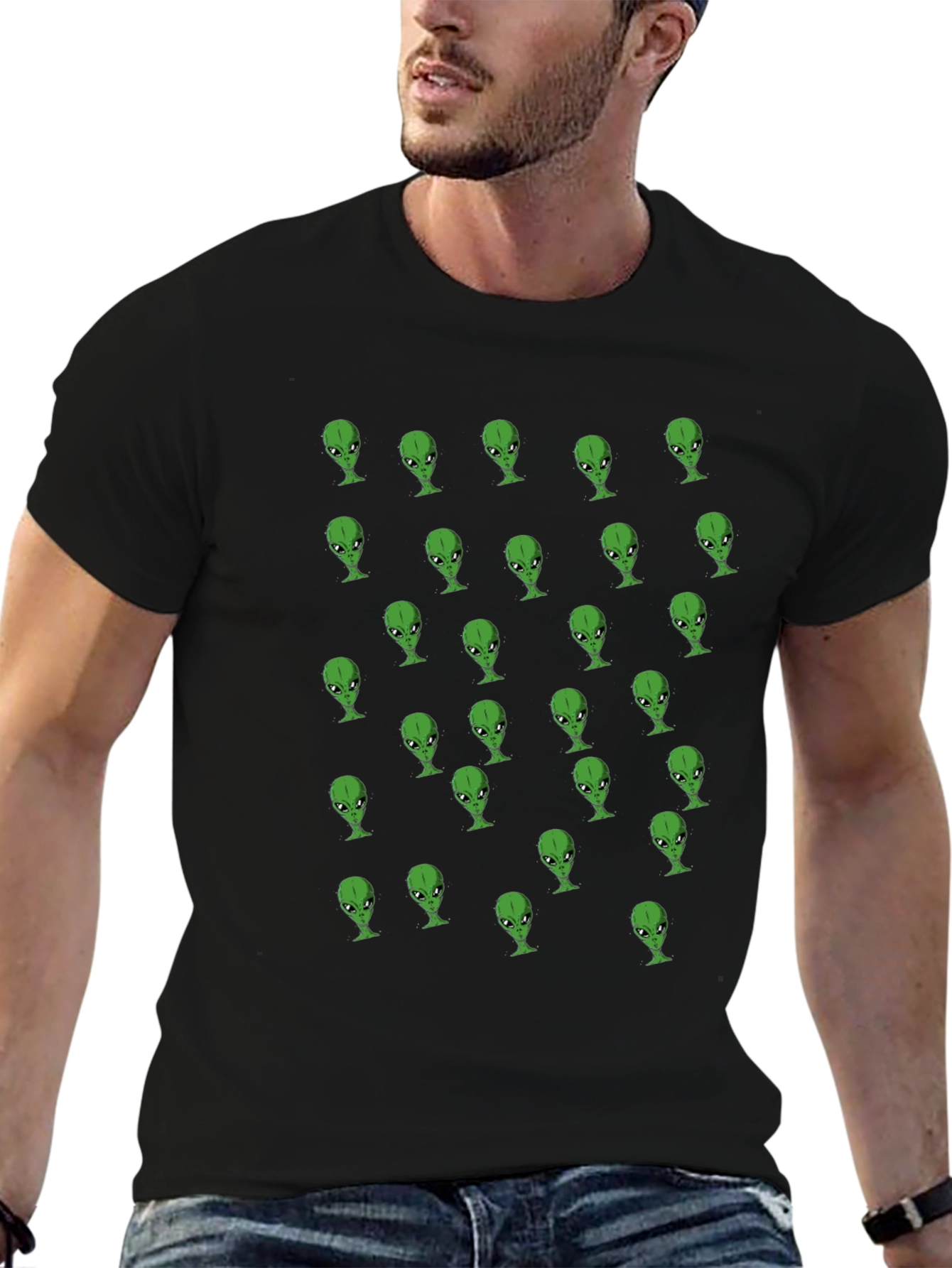 Alien Heads Black T-Shirt