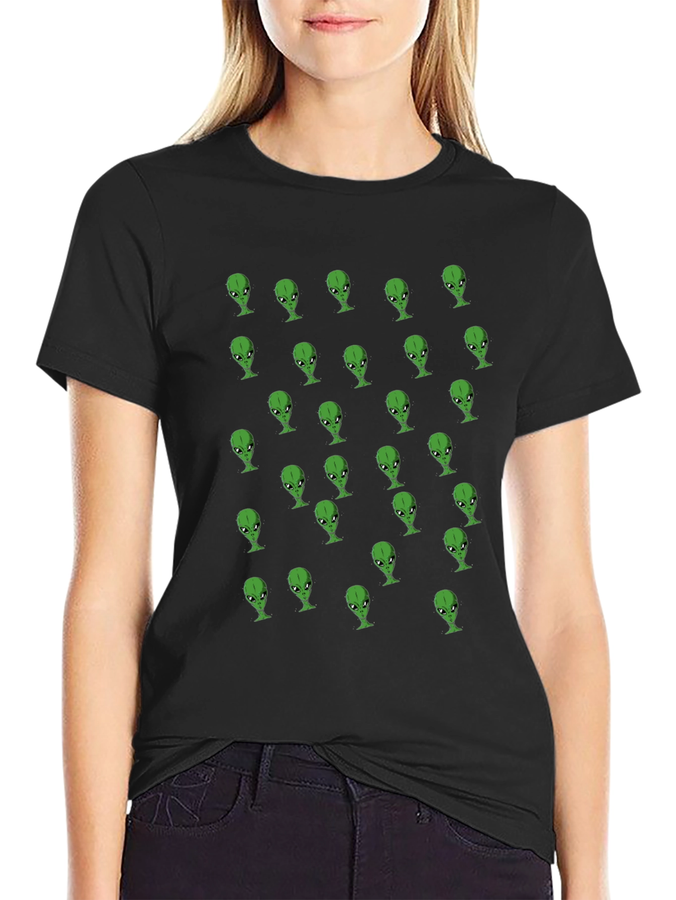 Alien Heads Black T-Shirt