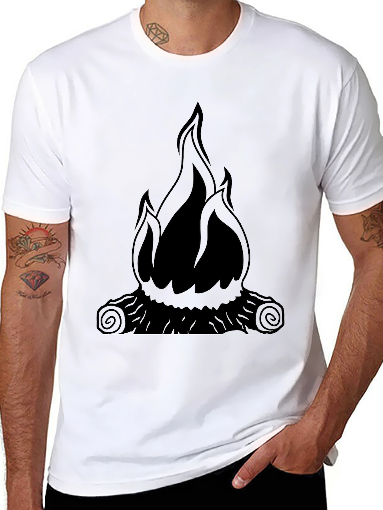Flame Graphic Black T-Shirt - Mens Style