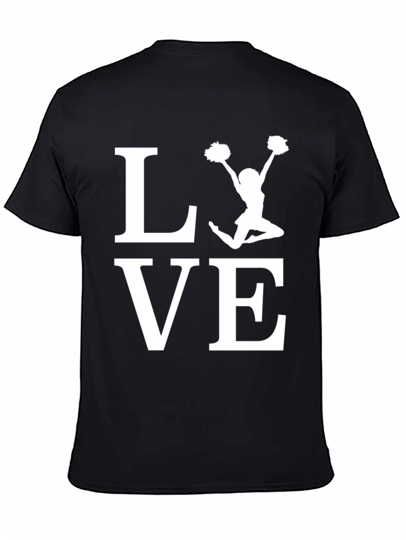 Love Cheerleader T-Shirt | Black Cotton Blend Tee