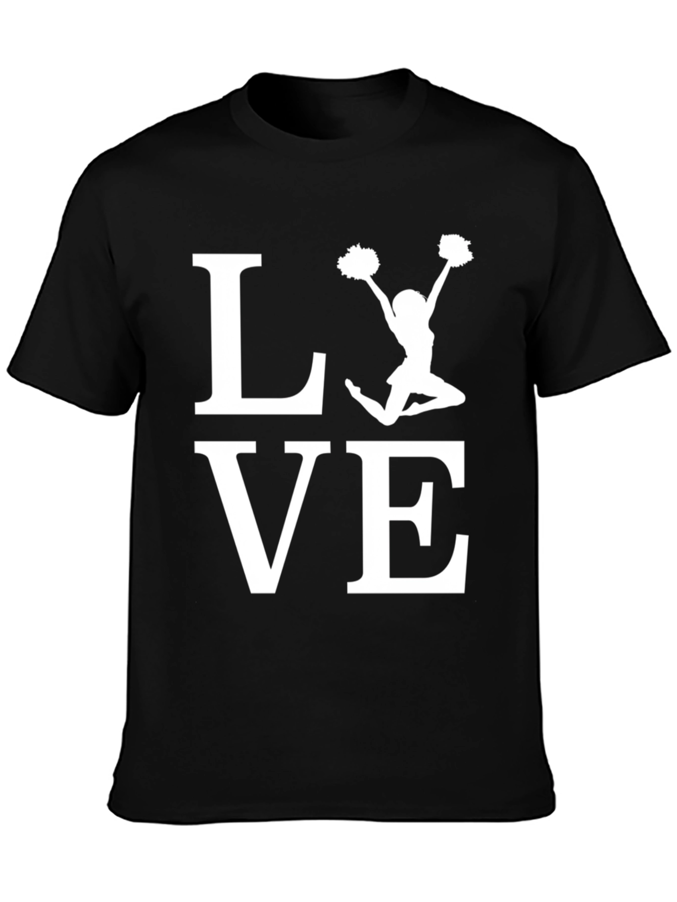 Love Cheerleader T-Shirt | Black Cotton Blend Tee