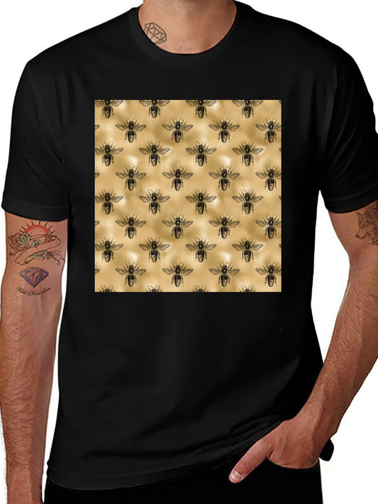 Stylish Bee Print Tee - Black