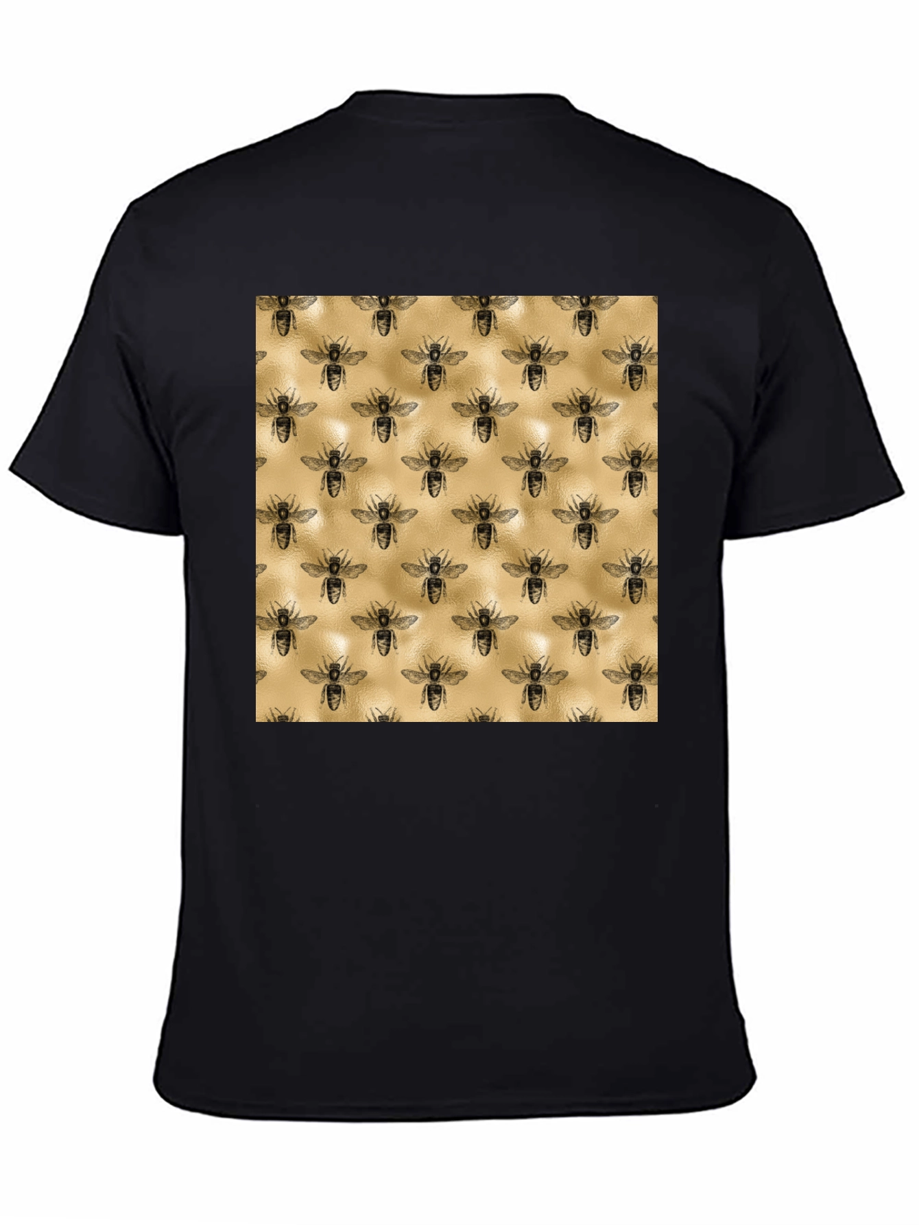 Stylish Bee Print Tee - Black