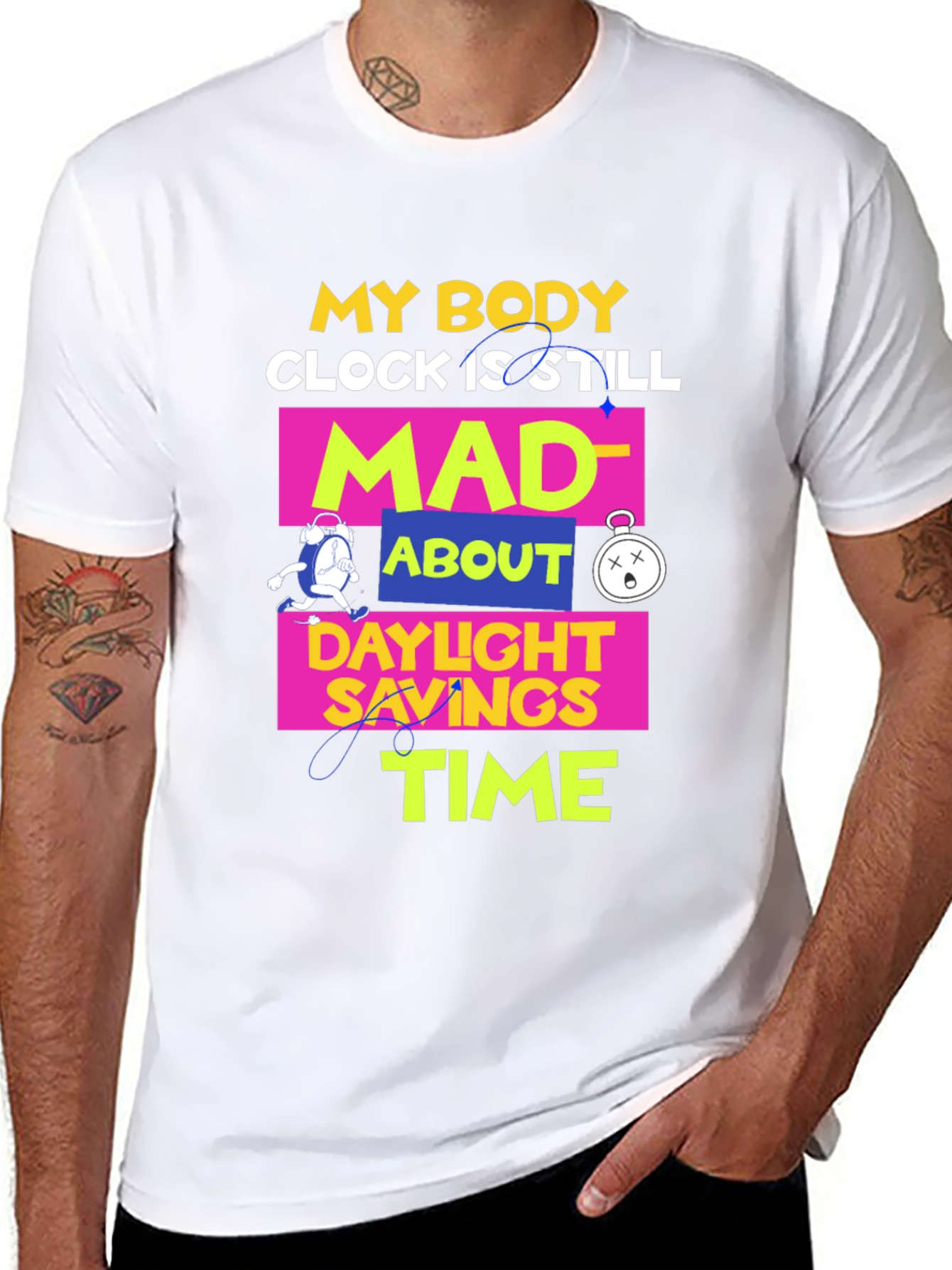Daylight Savings Time T-Shirt Funny Body Clock Mad Tee