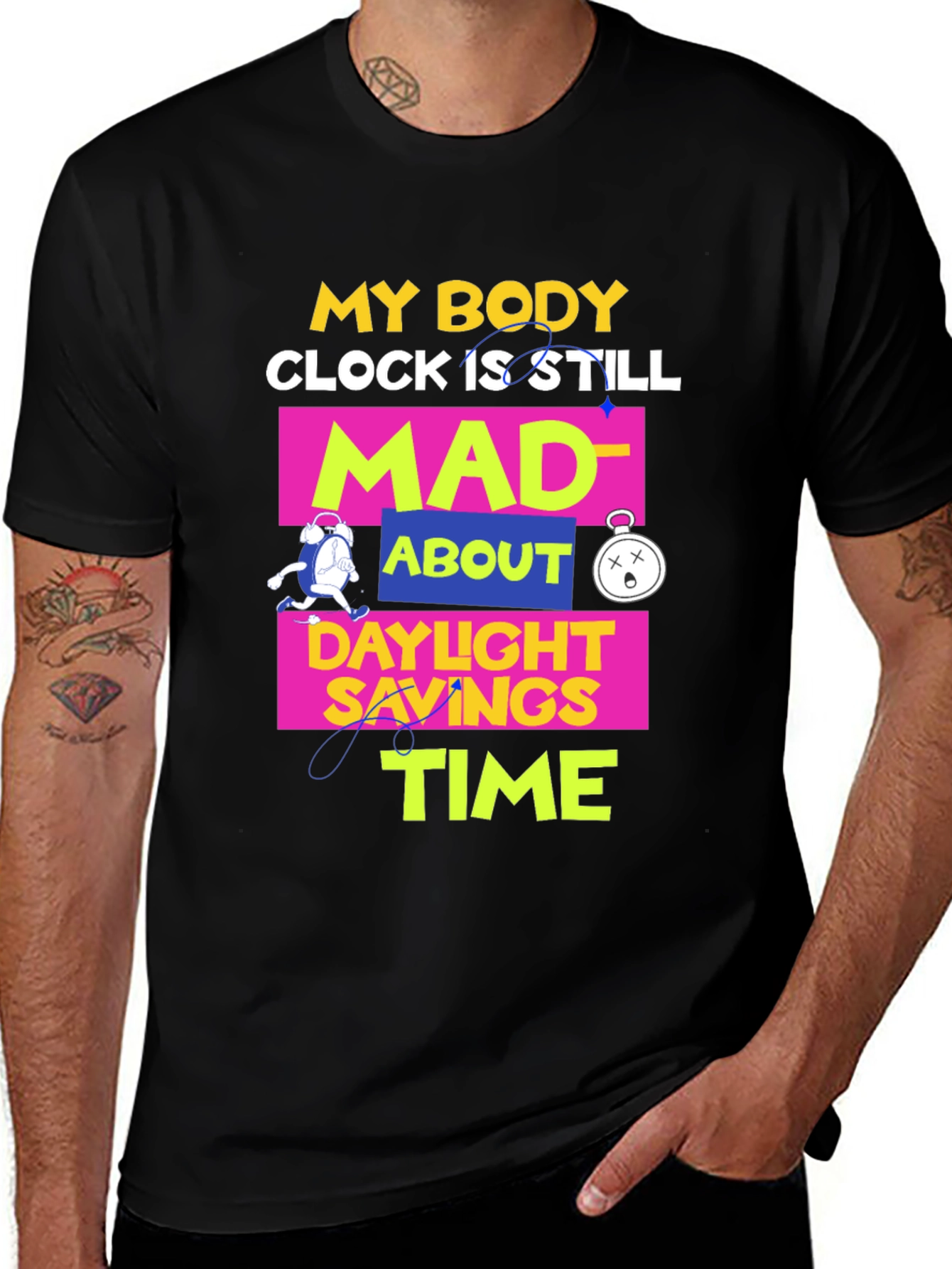 Daylight Savings Time T-Shirt Funny Body Clock Mad Tee