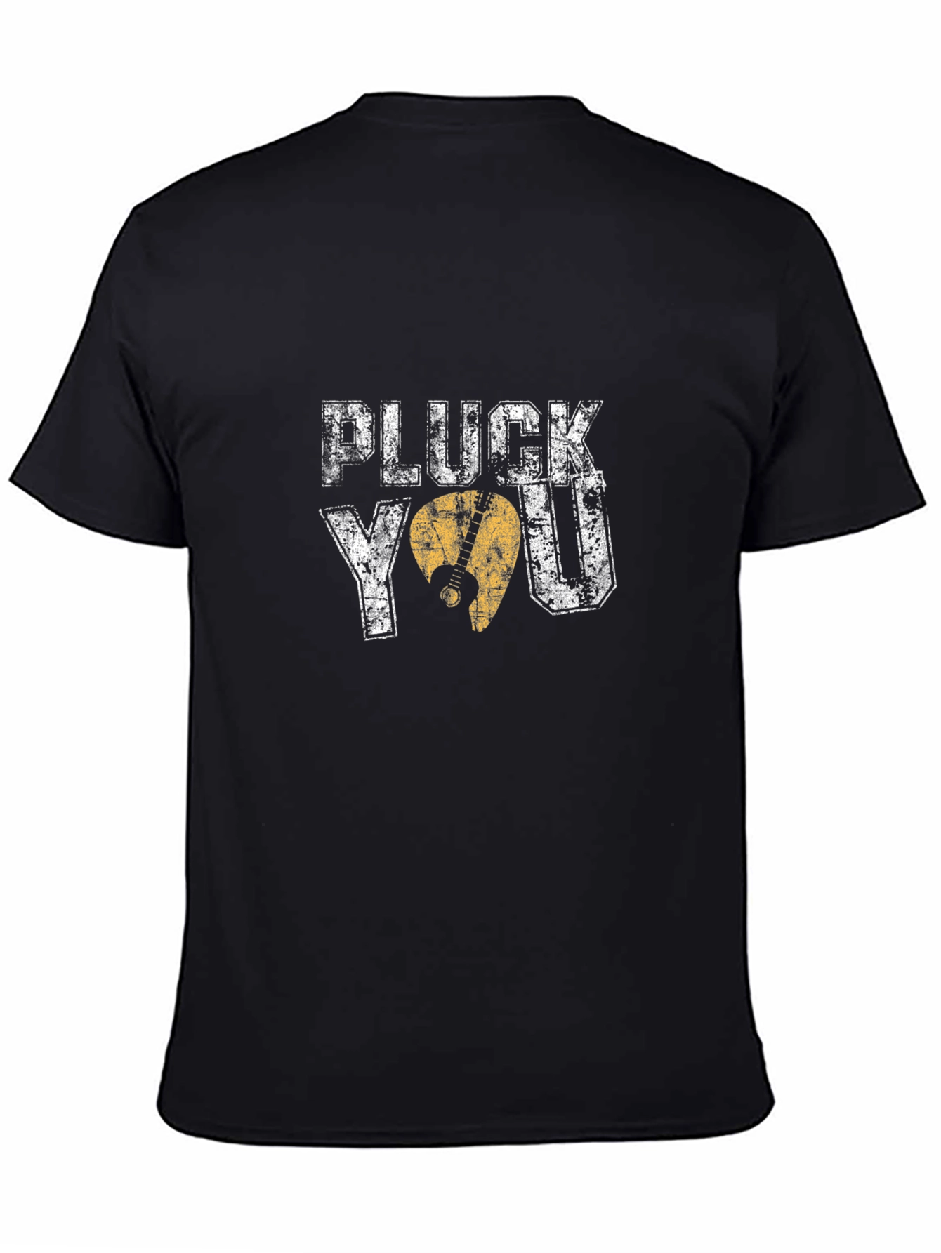 Pluck You Guitar Pick Black Graphic T-Shirt