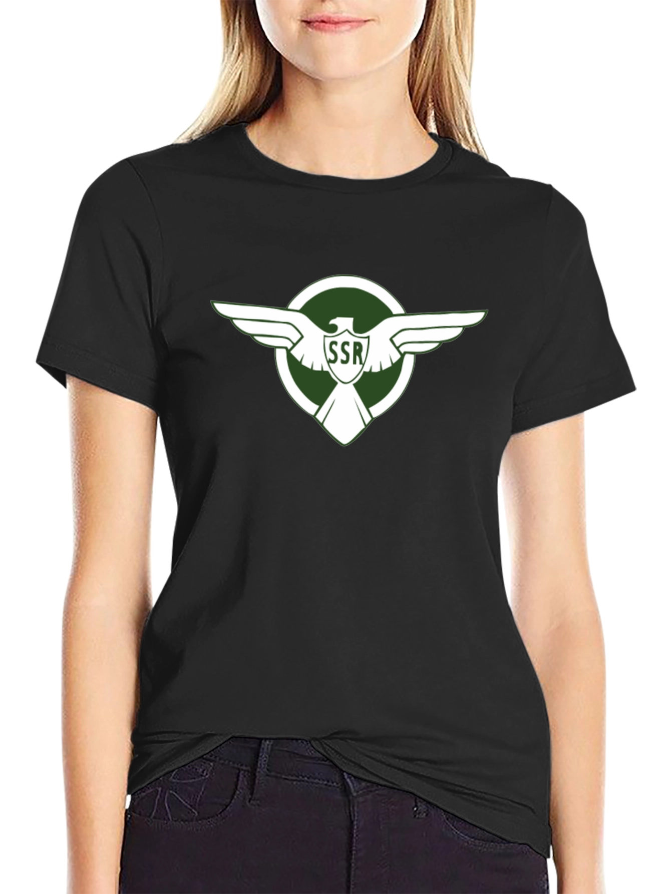 Retro SSR Eagle Emblem Black T-Shirt