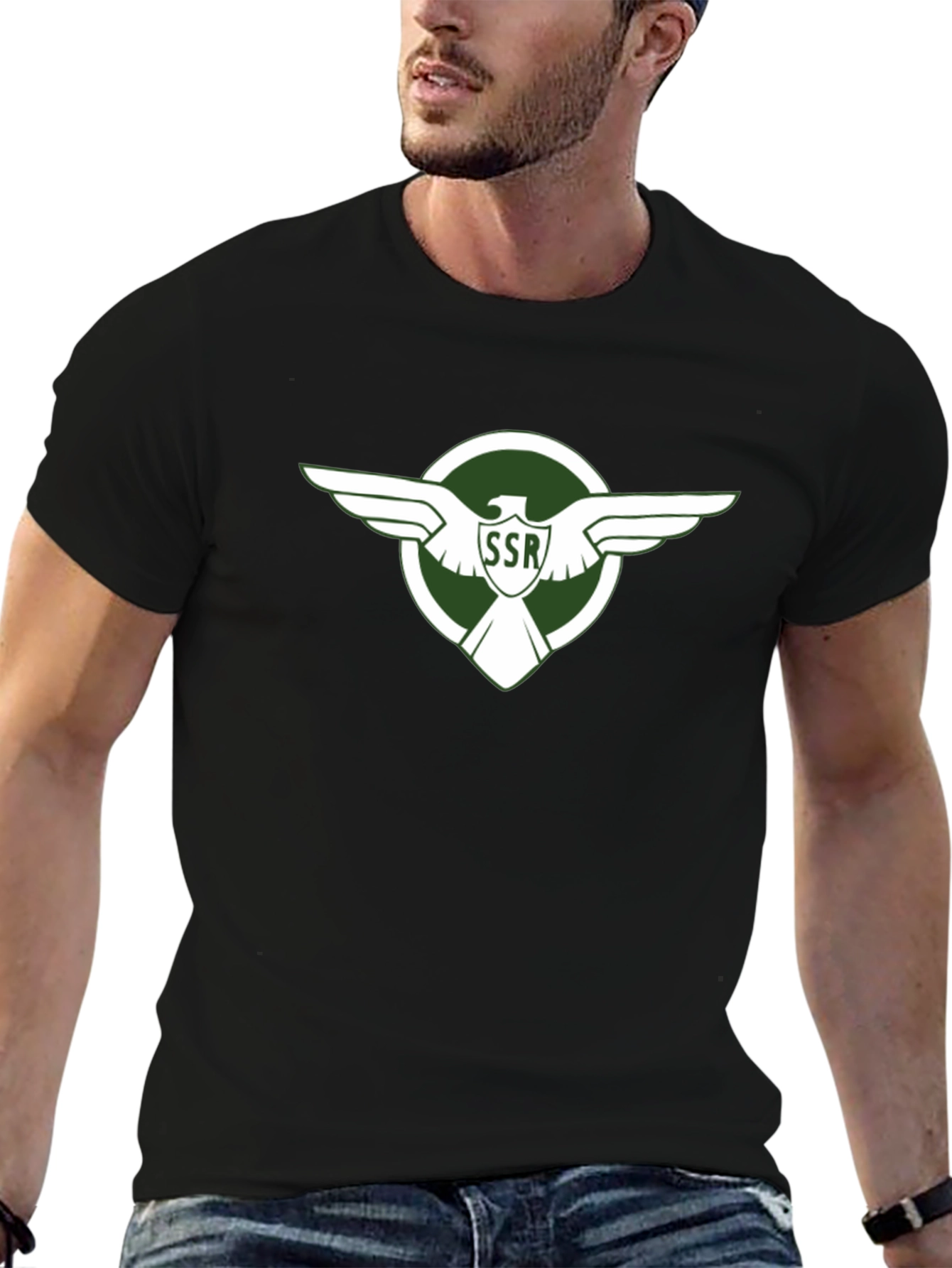 Retro SSR Eagle Emblem Black T-Shirt