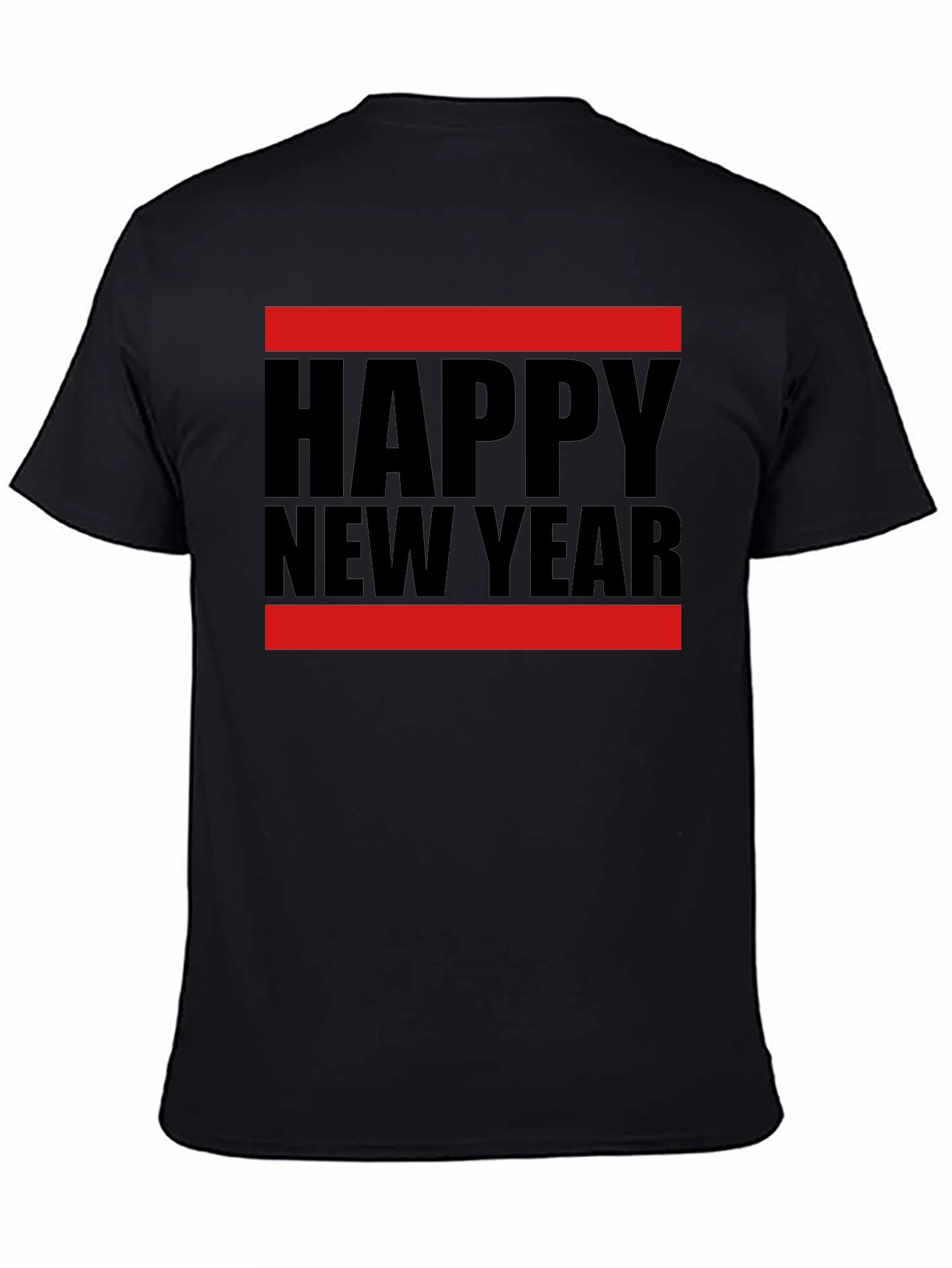 Happy New Year Graphic T-Shirt - Black