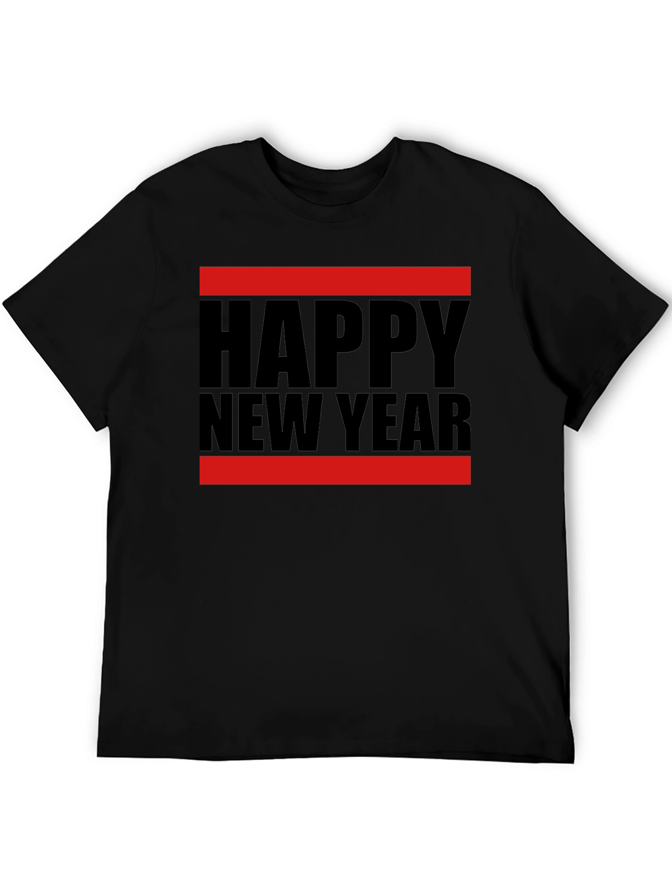 Happy New Year Graphic T-Shirt - Black