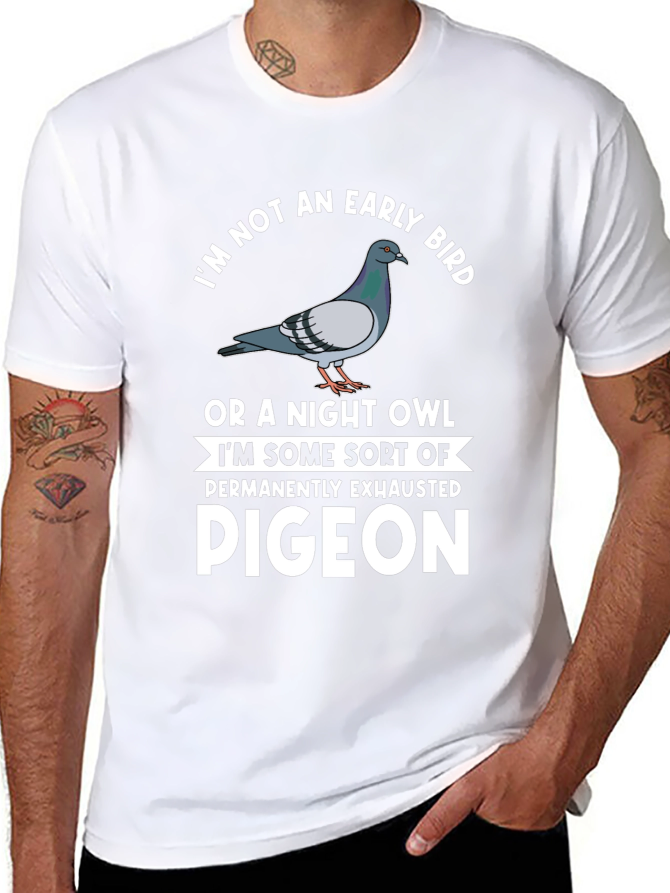 Funny Pigeon T-Shirt - Exhausted Pigeon Tee