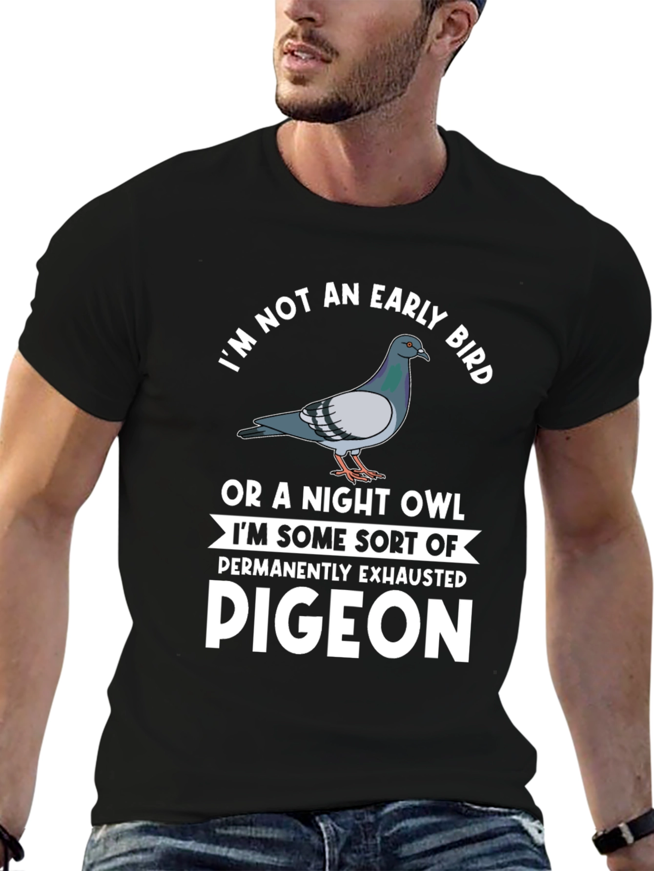 Funny Pigeon T-Shirt - Exhausted Pigeon Tee