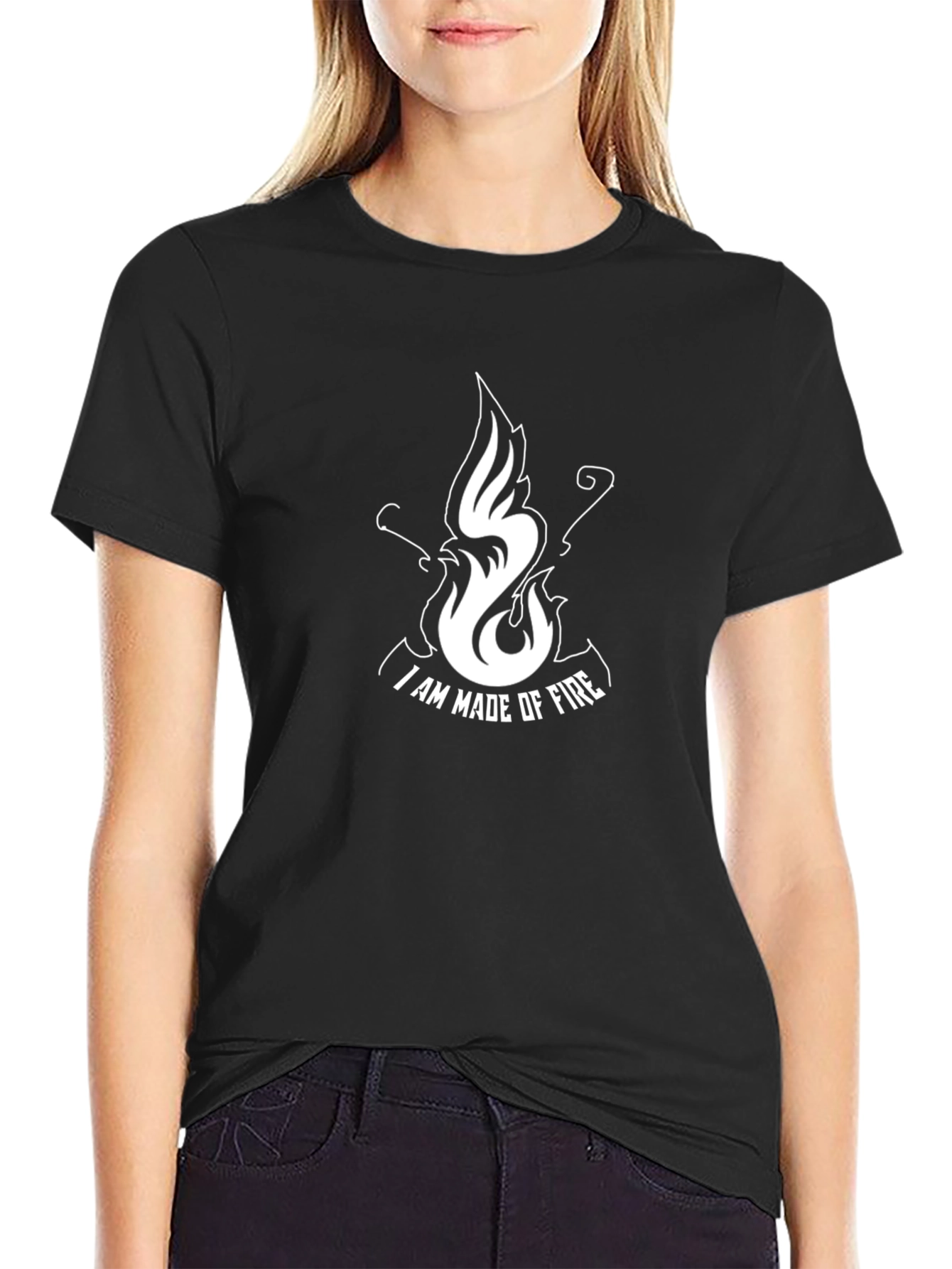 I Am Made Of Fire Black T-Shirt