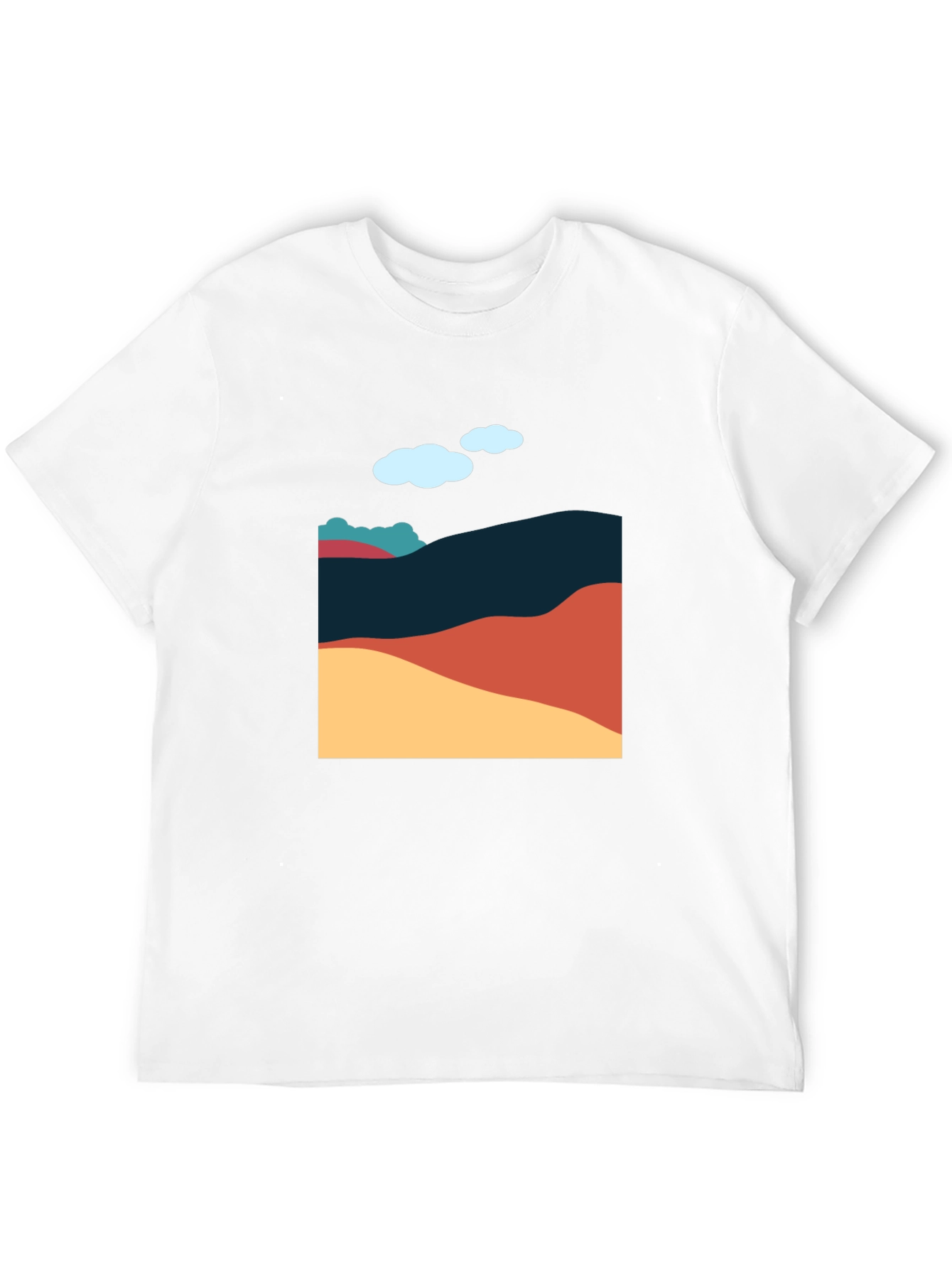 Abstract Landscape Graphic Tee - Casual Style