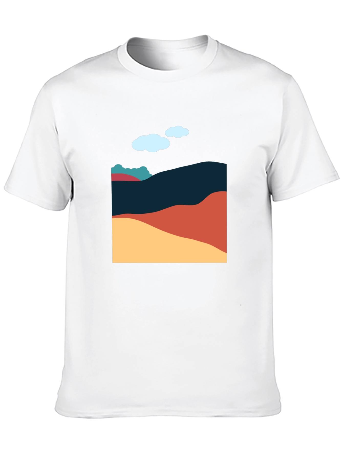 Abstract Landscape Graphic Tee - Casual Style