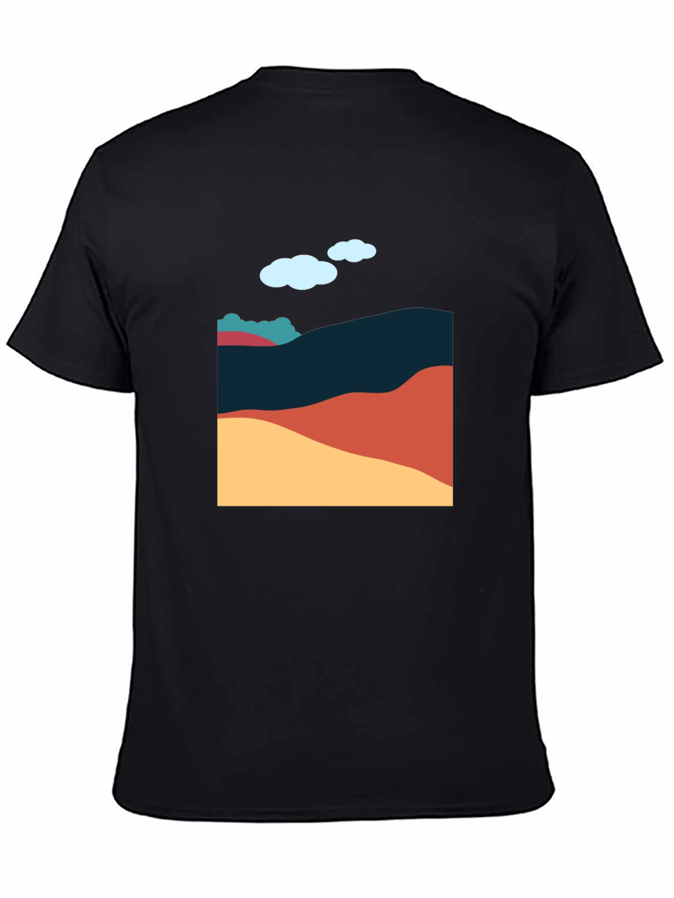 Abstract Landscape Graphic Tee - Casual Style