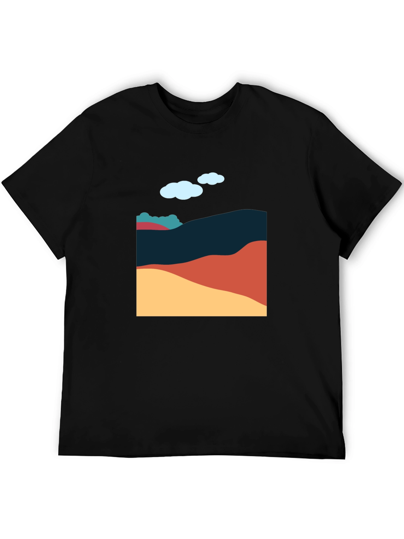 Abstract Landscape Graphic Tee - Casual Style