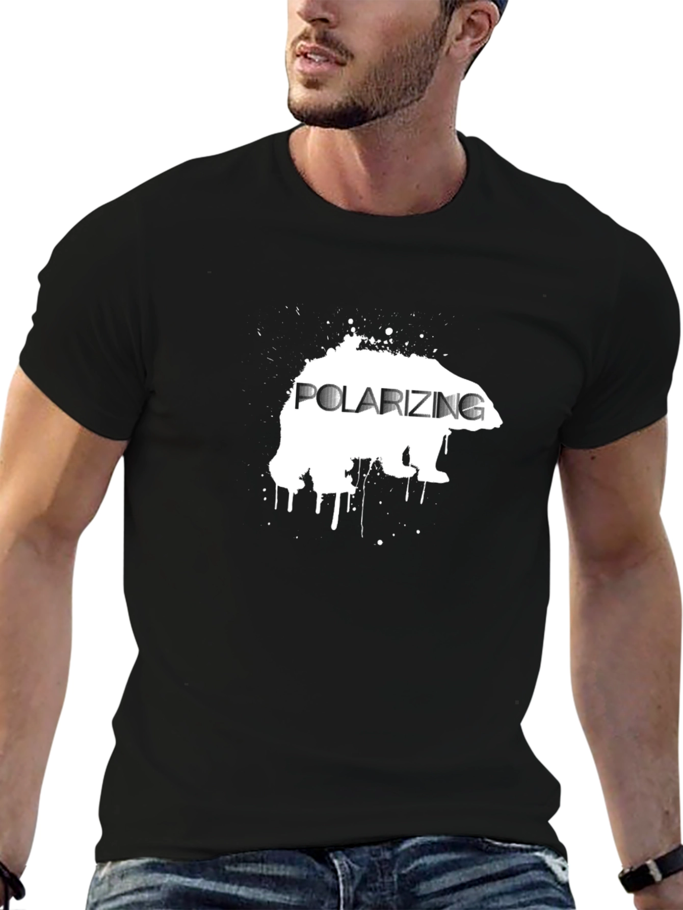 Polarizing Bear Graphic Tee - Black