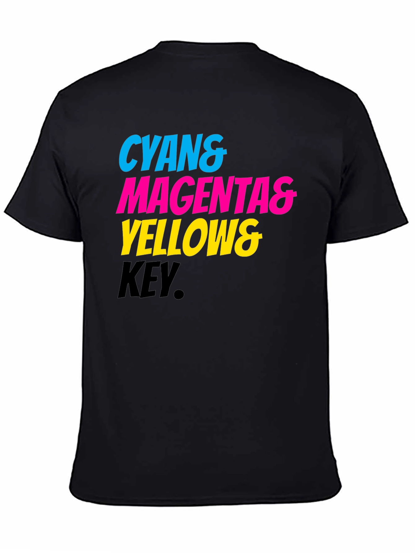 Cyan Magenta Yellow Key Printed Tee