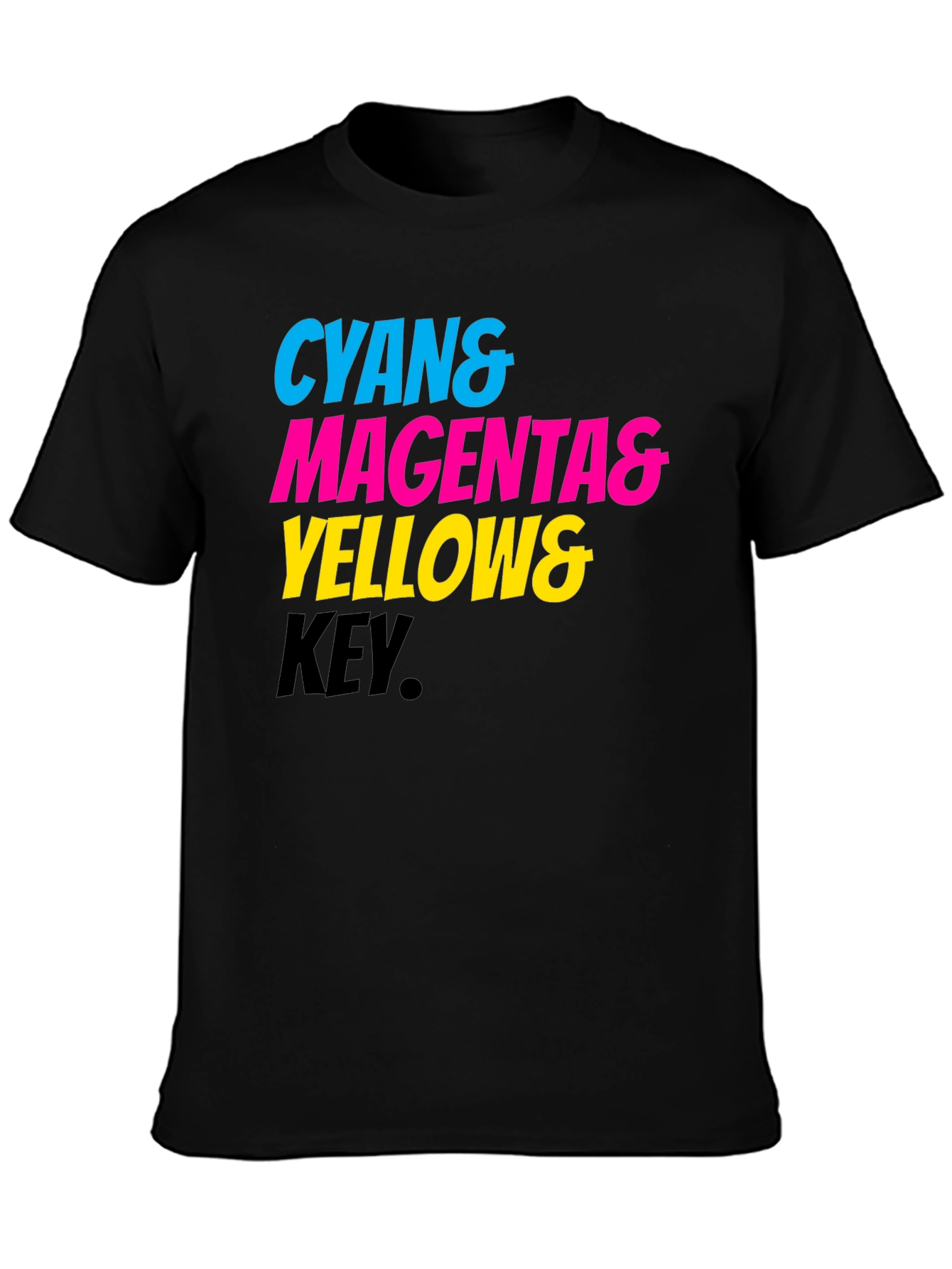 Cyan Magenta Yellow Key Printed Tee