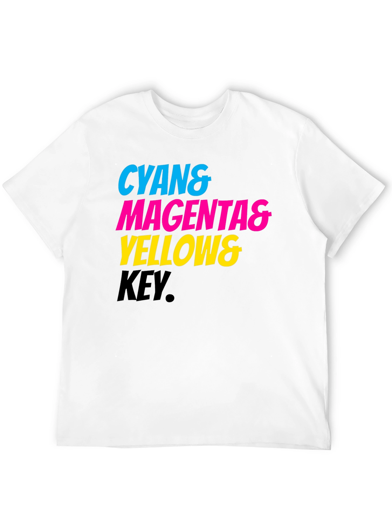 Cyan Magenta Yellow Key Printed Tee