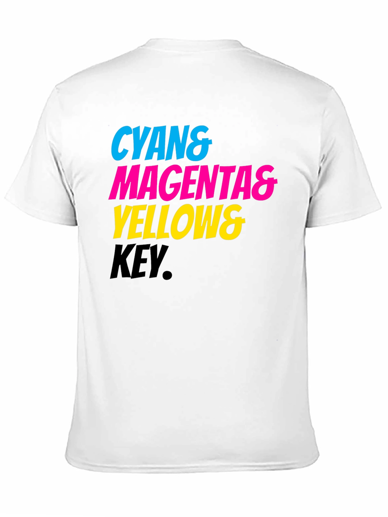 Cyan Magenta Yellow Key Printed Tee