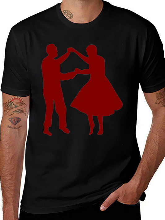 Dancing Couple Graphic Tee - Retro Style Shirt