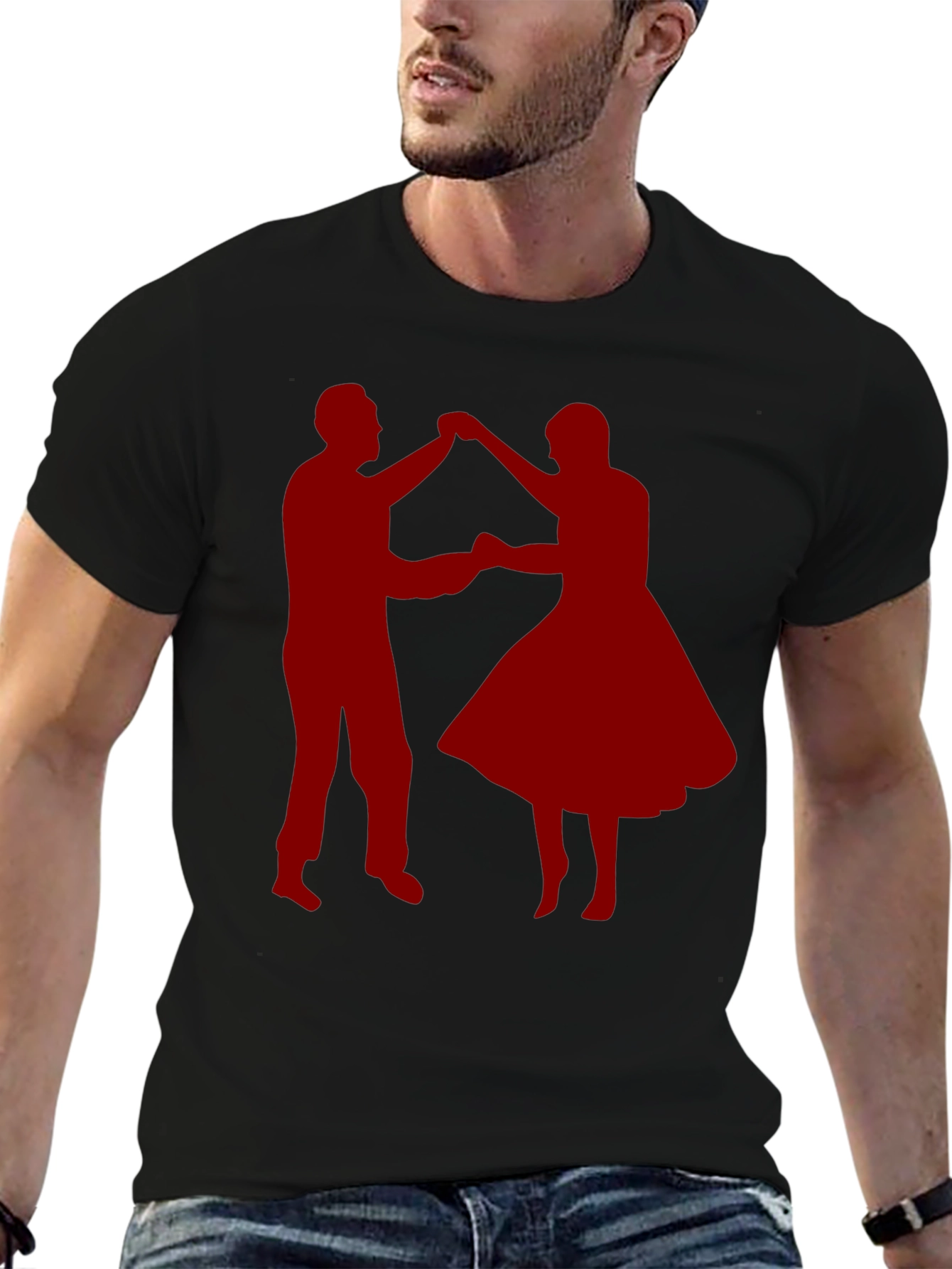 Dancing Couple Graphic Tee - Retro Style Shirt