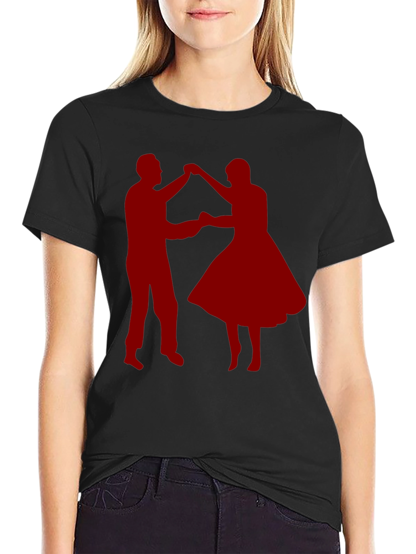 Dancing Couple Graphic Tee - Retro Style Shirt