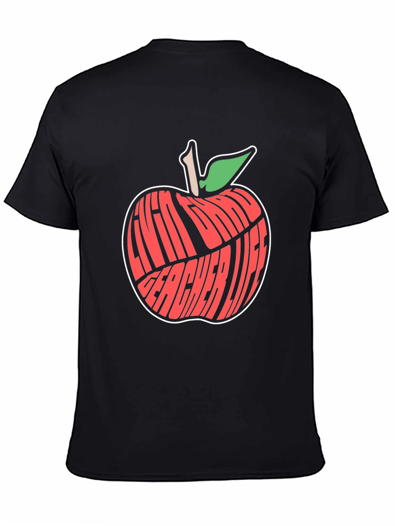 Teacher Life Apple Graphic Tee - Black