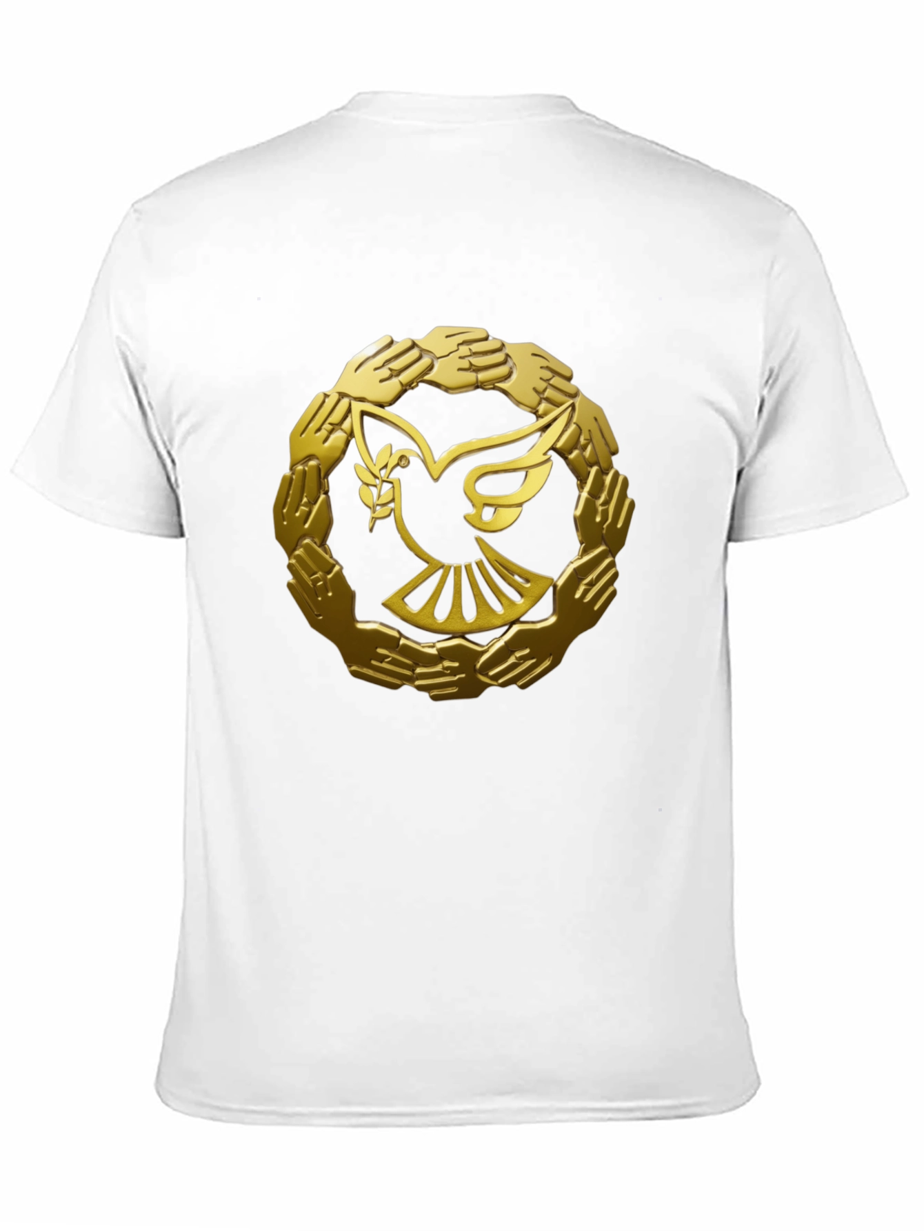 Peace Dove & Hands Graphic Tee - Black Cotton