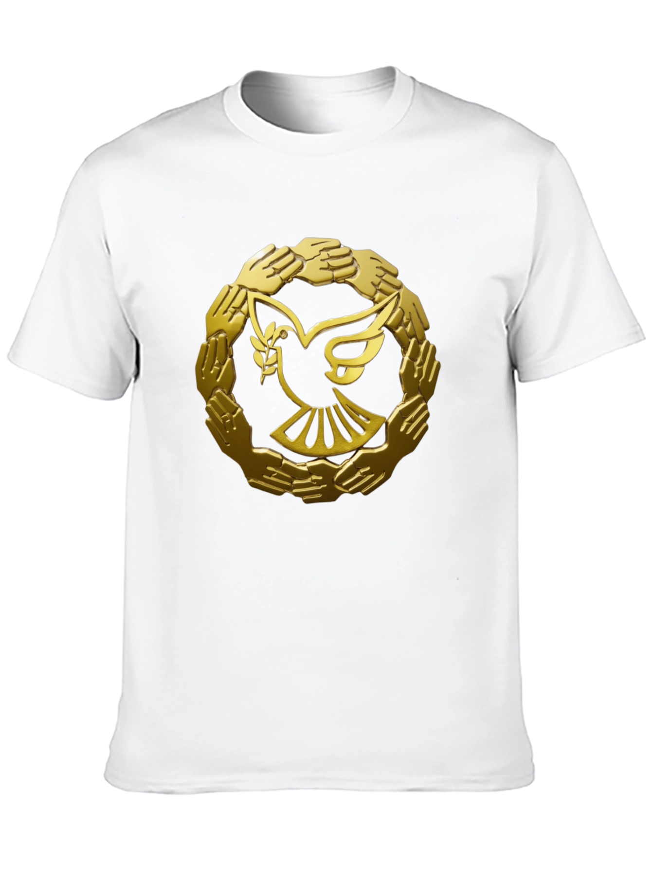 Peace Dove & Hands Graphic Tee - Black Cotton